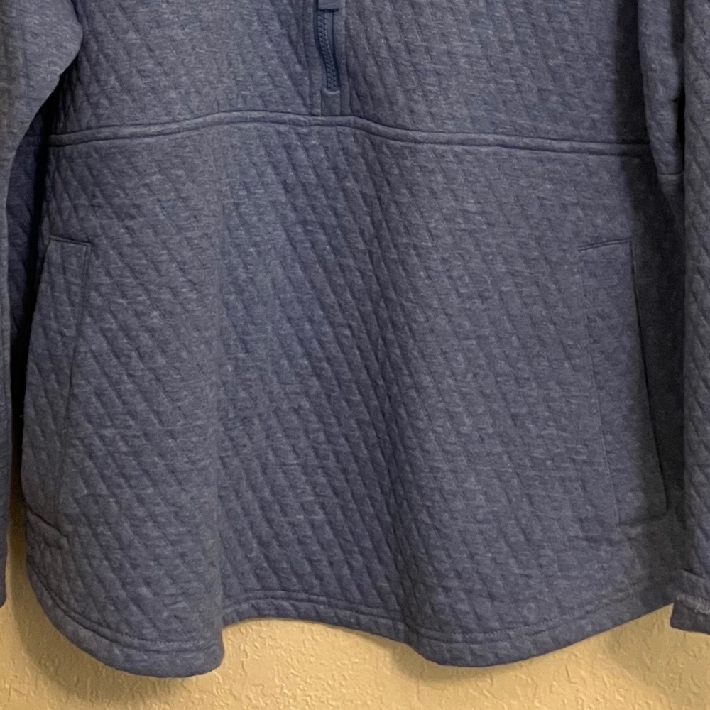 Eddie Bauer Women's Heathered Colony Blue Quilted 1/2 Zip Pullover Used- Size XL - Picture 4 of 8
